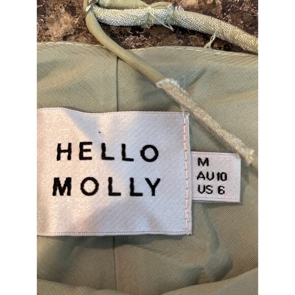 Hello Molly Big Moves Mini Dress Green Size 6 Cowl Neck - Picture 7 of 10